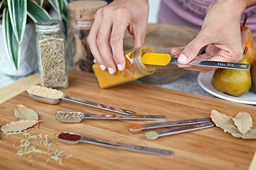 Connyam Set of 6 Professional Heavy Duty Stainless Steel Kitchen Measuring Spoons, Measuring Dry and Liquid Ingredients, for Baking Cooking and Medicine - Thumbnail 4