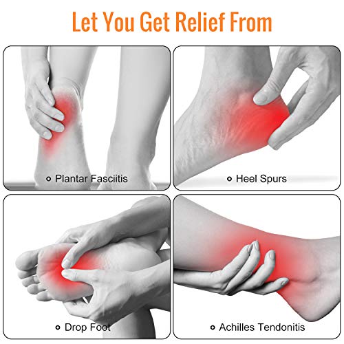 Upgraded 3Straps Plantar Fasciitis Splints Night & Foot Massage Roller