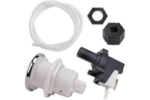 WSDMAVIS 1 Set Pneumatic Switch for Garbage Disposal 16A On Off Push Button Switch for Bath Tub Spa Jetted Whirlpool Jet Set