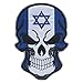 SpaceAuto Skull Head w/ Flag of Israel Military Tactical Morale Badge Hook Loop Fastener Patch 3.54