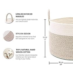 OrganiHaus Brown Towel Basket for Bathroom | Large