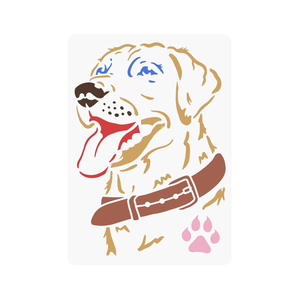 FINGERINSPIRE Labrador Dog Stencil 29.7 x 21 cm Dog Labrador Retriever Stencil for Painting Face Labrador Reusable for Painting on Wood Tiles Paper Fabric Floor Wall