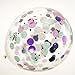Mermaid Confetti Balloons 20pcs, White Dark Purple Light Purple Aqua Blue Gold Confetti Balloon 12