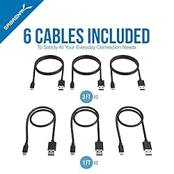 SABRENT [6-Pack 22AWG Premium Micro USB Cables