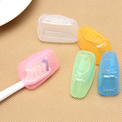 Senkary 20 Pieces Toothbrush Head Cover Toothbrush Cap Toothbrush Head Protector Holder Toothbrush Protective Case for Travel or Home, 5 Colors - Thumbnail 3