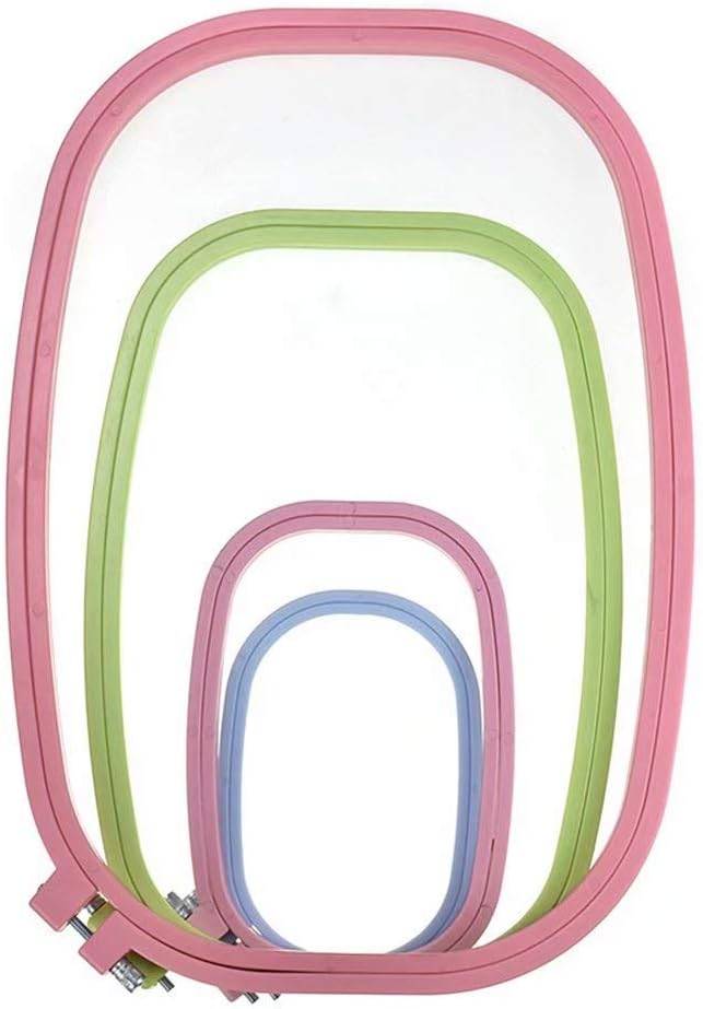Emivery 4 Pcs Embroidery Hoops ABS Plastic Square Cross Stitch Hoops Embroidery Set,5 Inch 6 Inch 10 Inch 12 Inch