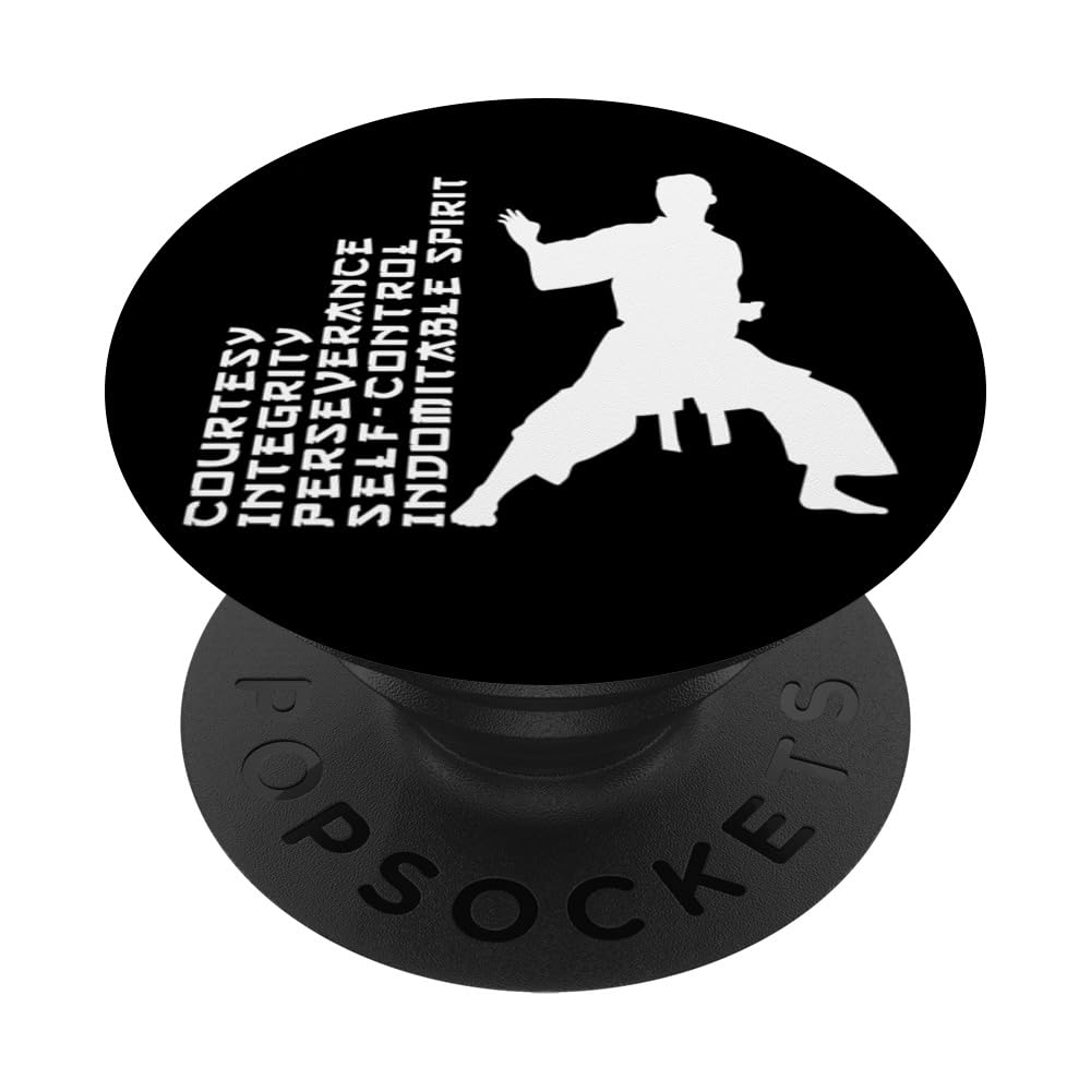 5 Tenets Of Taekwondo - Martial Arts Graphic PopSockets Swappable PopGrip