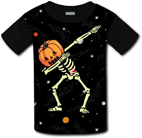 DAB Skeleton Pumpkin T-Shirt Unisex Kids Tee Shirt Fashion Crew Neck Tops