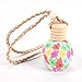CosCosX 6Pcs Car Perfume Bottle Empty Refillable Fragrance Aroma Oil Container Holder Floral Art Printed Hanging Ornament Car Air Freshener Purifier Perfume Diffuser,Car Interior Decoration