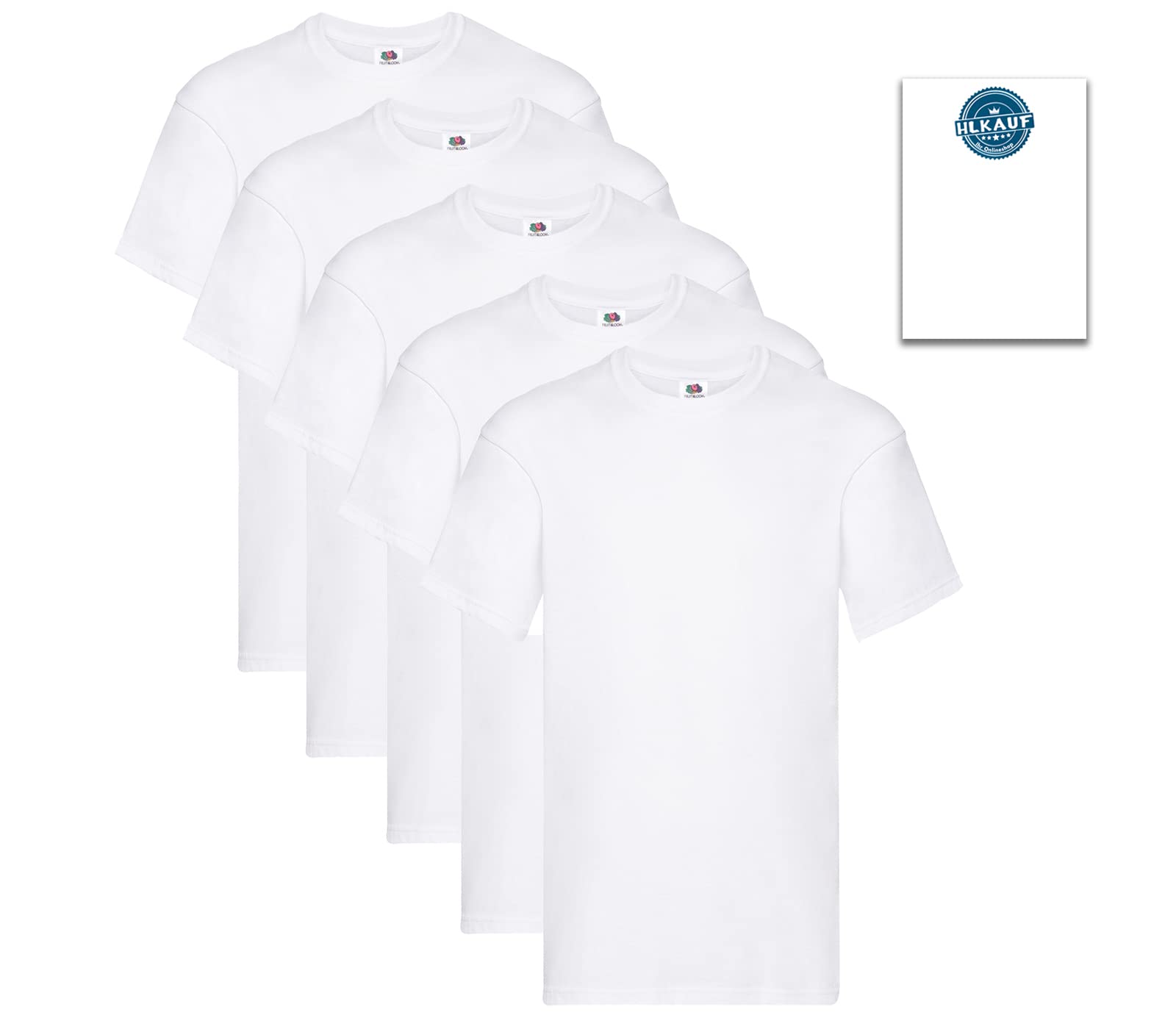 Fruit of The Loom Herren Original T T-Shirt (5er Pack) Gr. XXL, weiß 4