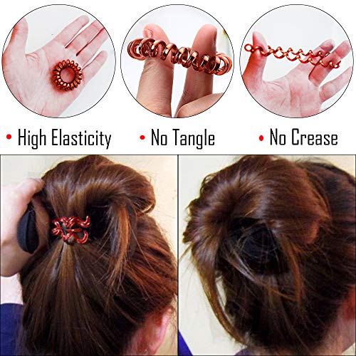 10 PCS Spiral Hair Ties No Crease, Traceless Coil Hair Ties, Phone Cord Hair Ties, Hair Coils, Ponytail Holder, Colorful Hair Ties For Girls Women, Hair Accessories With Hair Ties
