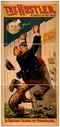 STUDIO K - ART PRINT (8.5" x 11") - Artist's Lovely Vintage Movie / Theater / Performance Poster "The Hustler, Always In The Lead, A Sunday Scene In Hoboken" - Reprinted Vintage Piece