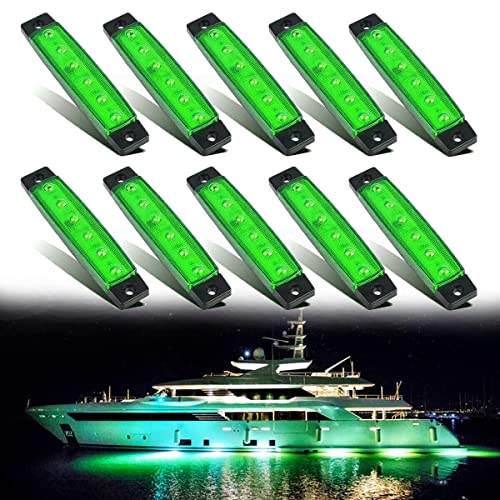 10 Pack Marine Boat Led Navigation Cabin Deck Courtesy Light Stern Tra Lights 12v For Boating Kayak Yacht Dinghy Sailboat Pontoons Freighters Hovercrafts Hunting Fishing Blue - Foto 2