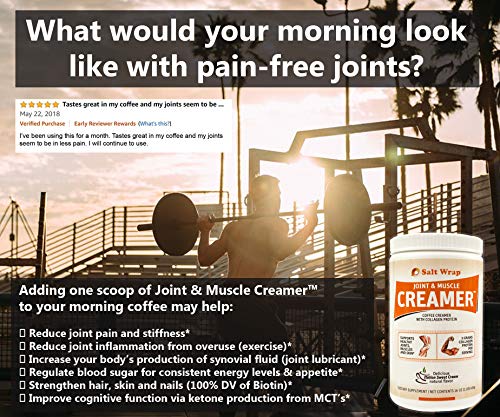 Joint & Muscle Creamer, Collagen Creamer for Coffee, Non Dairy Low Carb Creamer with Grass Fed Collagen Protein, Hyaluronic Acid, Biotin (Naturally Sweet Italian Cream Flavor),16 Ounces