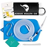 Aussie Health Co Non-Toxic Silicone Enema Bag Kit. 2 Quart. BPA & Phthalates Free. for at Home Water & Coffee Colon Cleansing. Blue Color. Includes Instruction Booklet.