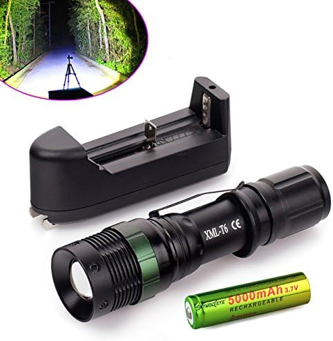 2000 Lumen Zoomable CREE XM-L T6 LED 18650 Flashlight Torch w/ Battery and Charger