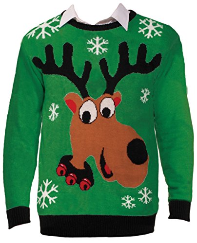 Ragstock Unisex New Christmas Sweaters, Reindeer-L