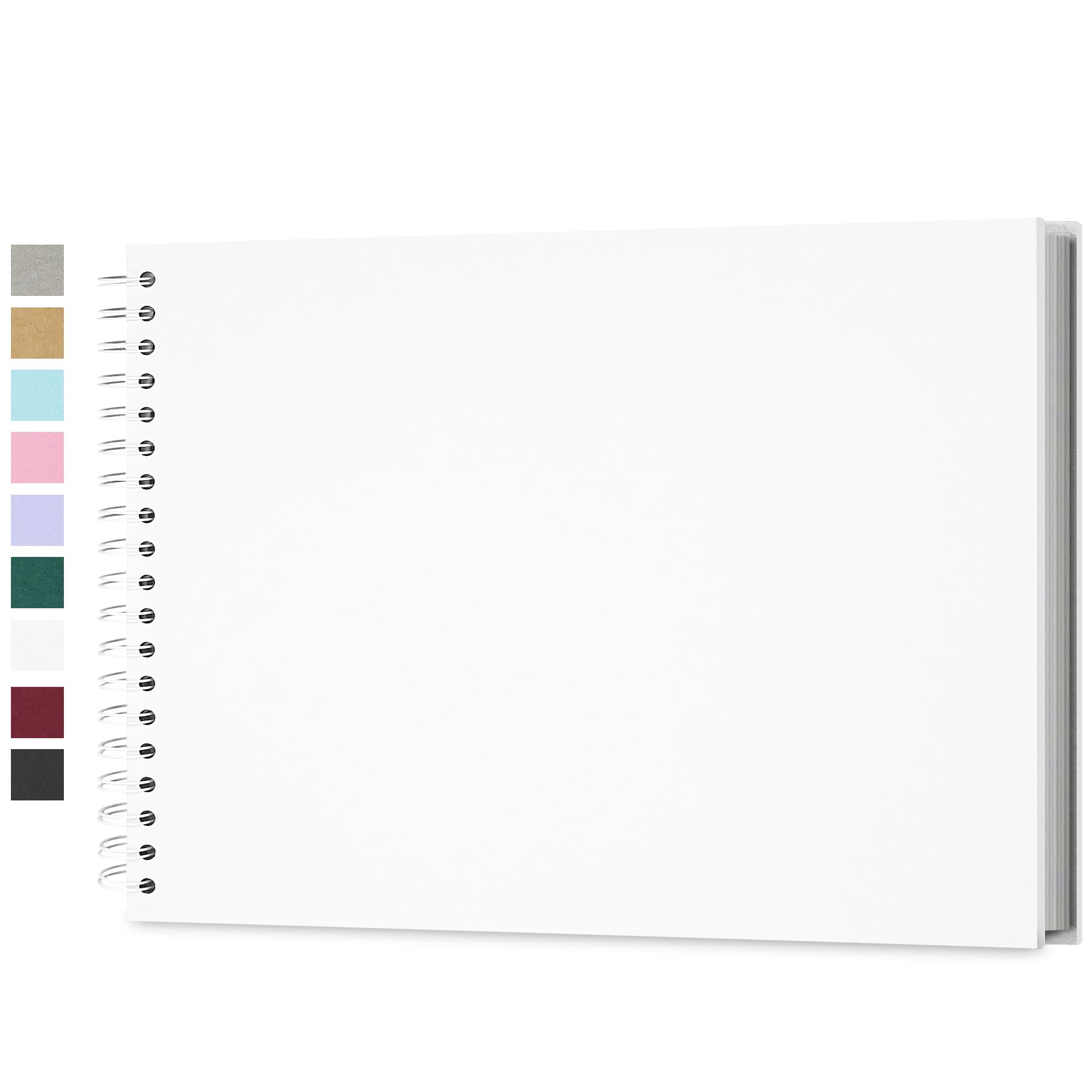 Yopih DIY Scrapbook Album 28x20.5 cm Hardcover Kraft Paper Scrap Book with 50 Sheets Memory Book for Family and Wedding Photography, White