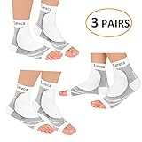 Laneco Plantar Fasciitis Socks (3 Pairs), Compression Foot Sleeves with Heel Arch & Ankle Support, Great Foot Care Compression Sleeve for Men & Women, Increase Blood Circulation, Relieve Arch Pain