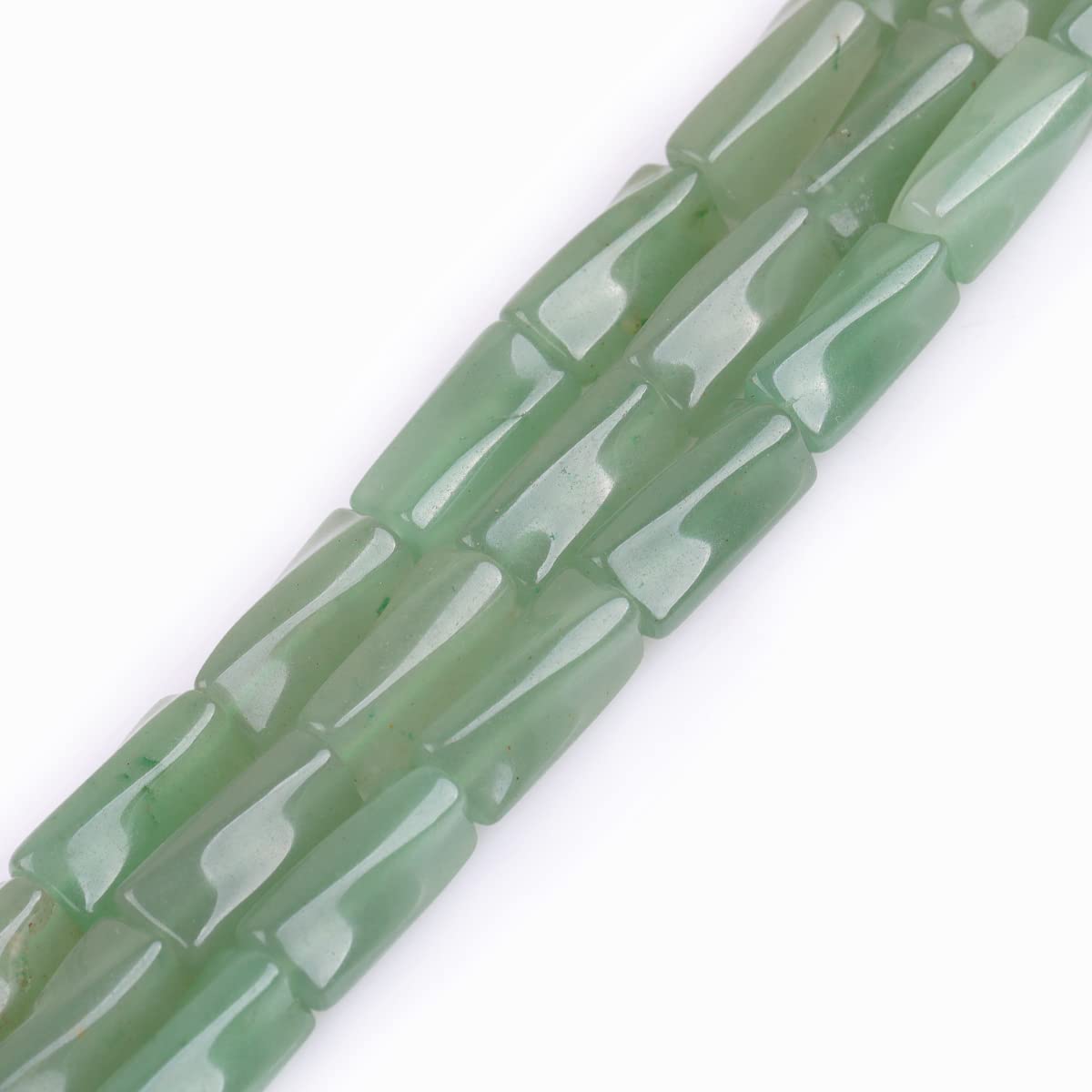 Sweet & Happy Girl's Store 9x20mm Twist Column Gemstone Green Aventurine Jade Beads Strand 15 Inch Jewellery Making Beads
