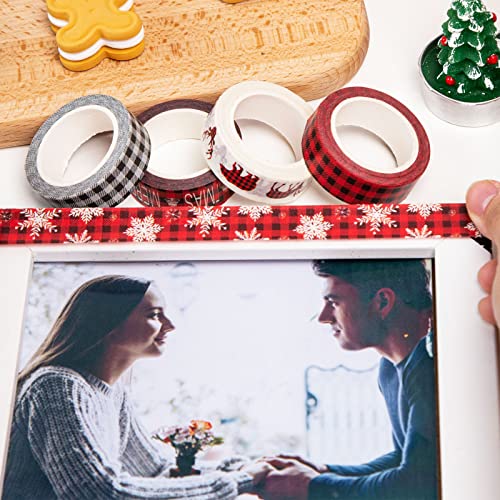 Shindel Christmas Washi Tape, 12 Rolls x 33Ft Decorative Washi Tapes Masking Washi Tapes for Decorating Xmas Winter Gift Wrapping Scrapbooks DIY Crafts