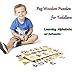 ZCGC Puzzles for Toddlers, 2 Piece Premium Wooden Peg Puzzle Set for Kids - Alphabet, Numbers + Shapes Puzzle Toy - Perfect Pegged Knob Puzzles for Kids Toddlers Ages 3+