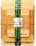 ♻ Extra Thick Eco-Friendly Bamboo Cutting Board Set - 3 Piece set of Thick, Strong, and Durable Bamboo Wood Cutting Board With Beautiful White Edge by Premium Bamboo ()