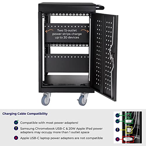 Line Leader 30 Unit Mobile Charging Cart with Locking UL