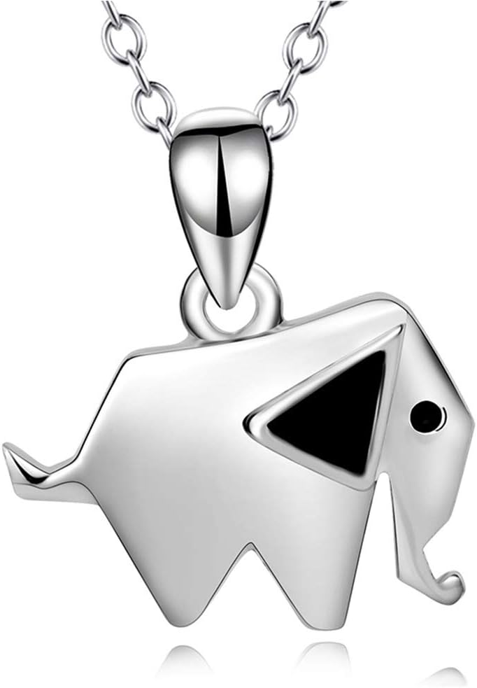 Bbyaki Turtle Elephant Leopard Rabbit Pendant S925 Sterling Silver Women Men's Animal Necklace,, Elephant
