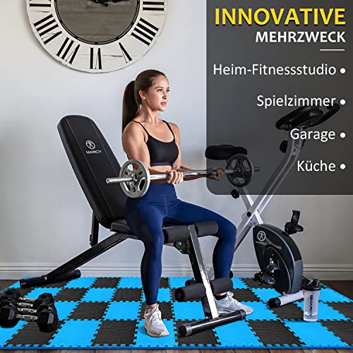 Floor Protection Mat Fitness Set [31 x 31 cm] - 24 Puzzle Mats - EVA Sports Mat Fitness Mat Non-Slip Floor Mat for Gym & Fitness Equipment Fall Protection Mats Outdoor & Pool Underlay Mat, Blue