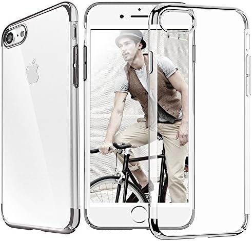 iPhone 7 Case, [Glitter] [Electroplating] [Metallic Finishing] [Scratch Resist] [Shockproof] [Crystal Clear] Transparent Ultra Slim Case Cover for Apple iPhone 7 - Sky Grey