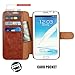 Mulbess Layered Samsung Galaxy Note 2 Leather Case，Flip Phone Case Wallet with Magnetic Clasp for Samsung Galaxy Note 2 Cover, Brown