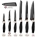 22 Piece Set of Kitchen Knives Includes Steak Knife Set With Sheath Covers, Rose Gold And Black Cutlery Set