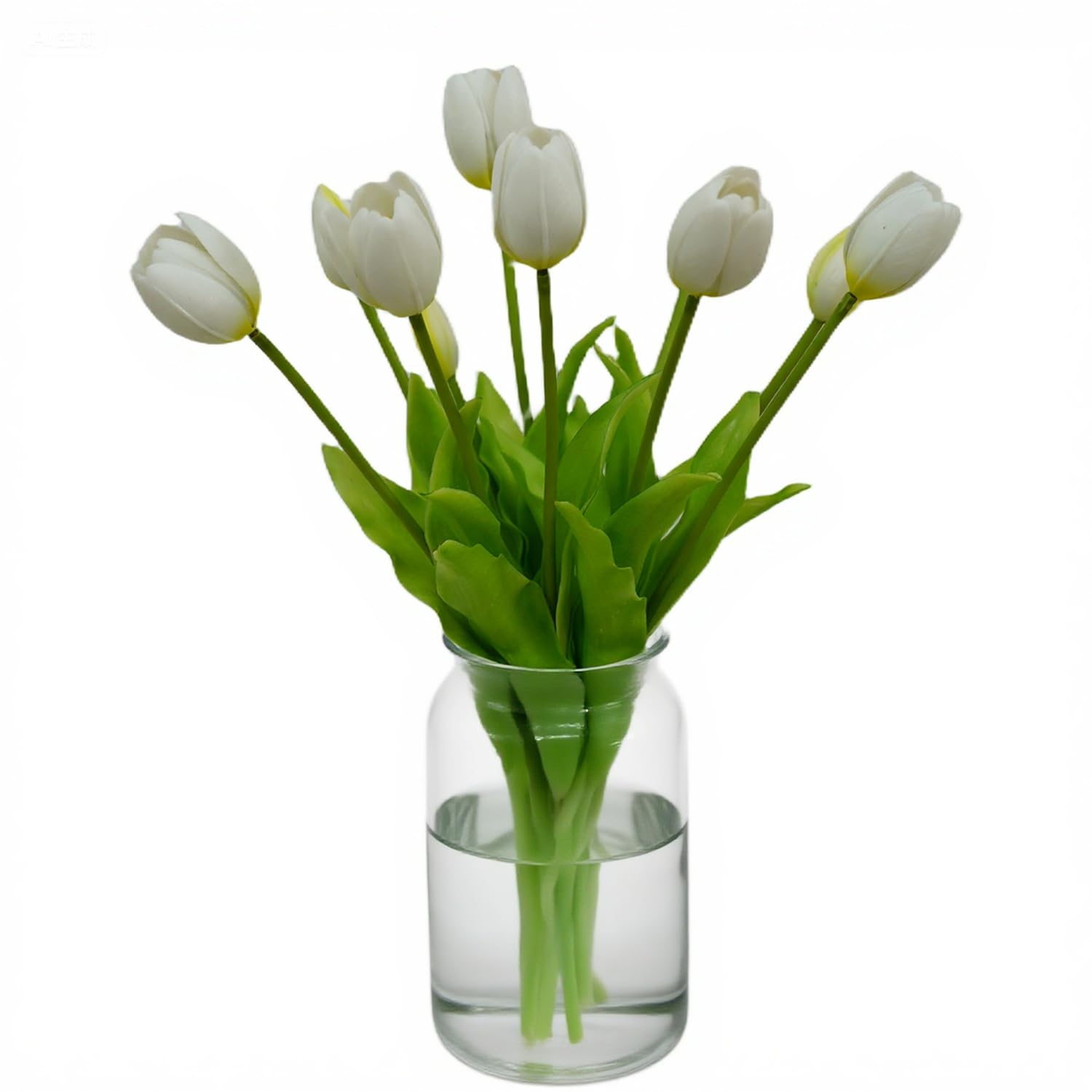Photo 1 of 10PCS White Tulips Artificial Flowers Real Touch Fake Tulips Fake Flowers White Flowers Artificial Mother's Day Easter Valentine'S Day Gifts Spring Decorations For Home