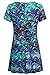 BEPEI Tunics to Wear with Leggings Juniors, Short Sleeves Lightweight Summer L Blue Cyan