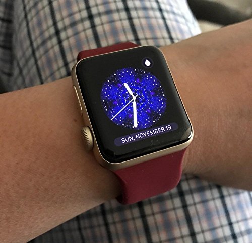 DOBSTFY Compatible with iWatch 38mm 42mm 40mm 44mm Sport Band, Waterproof Durable Soft Silicone Replacement Bands Women Men Wrist Strap for iWatch Series 4/3/2/1 All Various Styles (Wine Red 38mm S/M)