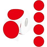 STARLIBOO 2 Inch Round Thermal Sticker Labels, Self-Adhesive Round Direct Thermal Stickers - Red, 600 Labels