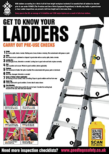 Good to Go Safety 51361 A2 Ladder Inspection Checklist Poster, Synthetic Paper