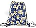 iSuperb® Canvas Drawstring Backpack bag Sack bag Stylish Lightweight Cute for Excursion Outdoor 16.1x13.4 inches Christmas Gift (Daisy)