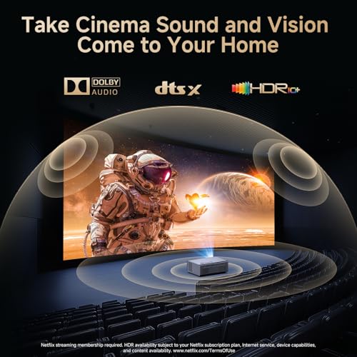 4K Projector with Built-in Apps, 1500ANSI Auto Focus&6D Keystone Dolby Audio Kogata Smart Projector with WiFi 6 Bluetooth Outdoor Movie Proyector for Home Theater HDR10+ UPGRADE