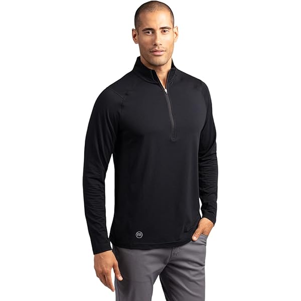 TravisMathew Men's Cloud Denim Sherpa Jacket, Grey Pinstripe