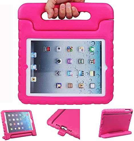 iPad Air case, iPad 5 Case, JEAVER [Shockproof] Case Light Weight Kids Friendly Case Super Protection Cover Handle Stand Case For iPad Air - Rose