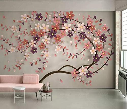 Wall Mural 3D Wallpaper A Tree, Flower, Modern Scandinavian Background Wall Modern Wall Paper for Living Room Bedroom Tv Wall Decor