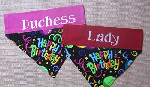 Happy Birthday slip over the collar pet bandana /Pet Gift/New Puppy/Over the Collar bandana/Dog Bandana/Dog Pet Neckwear