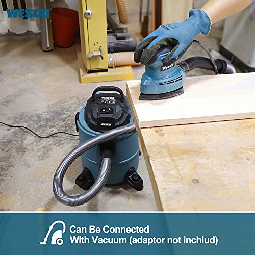 Sander, WESCO Compact 1.3A Mouse Detail Sander with 12Pcs Sandpapers, 14,000 RPM, Efficient Dust Collection System, for Detail Sanding in Home Decoration