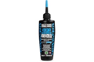 Muc-Off Chain Wet Lube 120ml | Biodegradable Bicycle Chain Lubricant Wet | Reduces Friction & Extends Chain Life | Wax-Based Formula Repels Water | Suitable for MTB & Road Bikes
