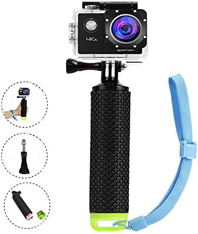 Waterproof Floating Hand Grip for GoPro Hero 6 5 4Session /3+/3/2/1 / Action Camera Accessories - Handle Grip &amp; Diving Handle Free Mount Accessories Kit &amp; Water Sport Pole for Sport Camera (Green)