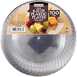 Daily Chef 6.25-Inch Plastic Plates, Clear, 100 Count (Kitchen)