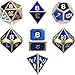TecUnite 7 Metal Polyhedral Dice Set Role Playing Game Dice Set with Storage Bag