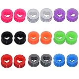 D&M Jewelry 9 Pairs Mixed Color Heart Silicone Soft Ear Plugs Expander Flesh Tunnels Gauges 6g-1